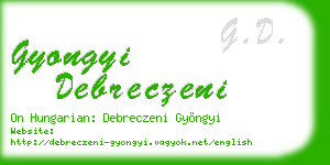 gyongyi debreczeni business card